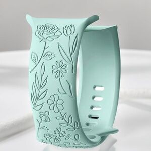 New Cyan Floral Design Apple Watch Bands  42mm 44mm 45mm 49mm